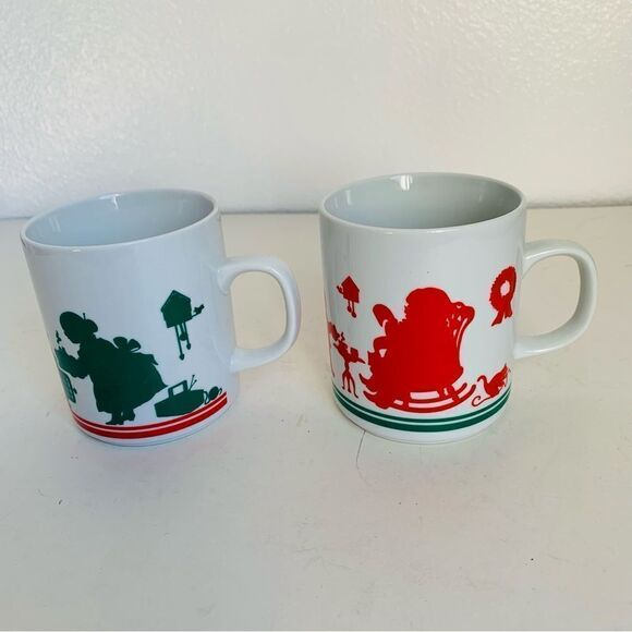 VTG Avon Santa and Mrs. Claus Mugs - Picture 1 of 5